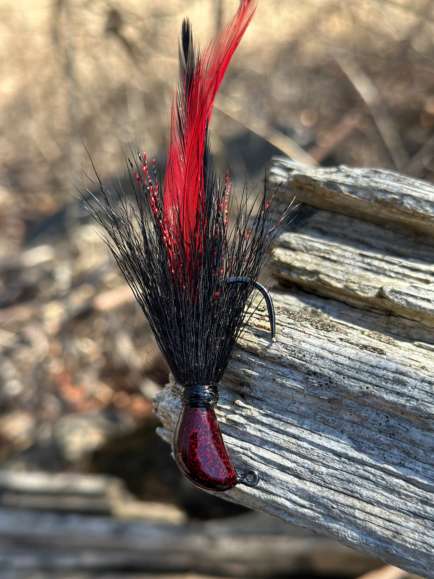 1/4oz Black/Red Bucktail Jig